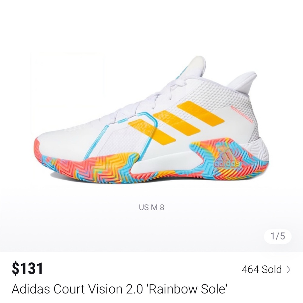 Adidas Court Vision 2.0 'Rainbow Sole' Sneakers